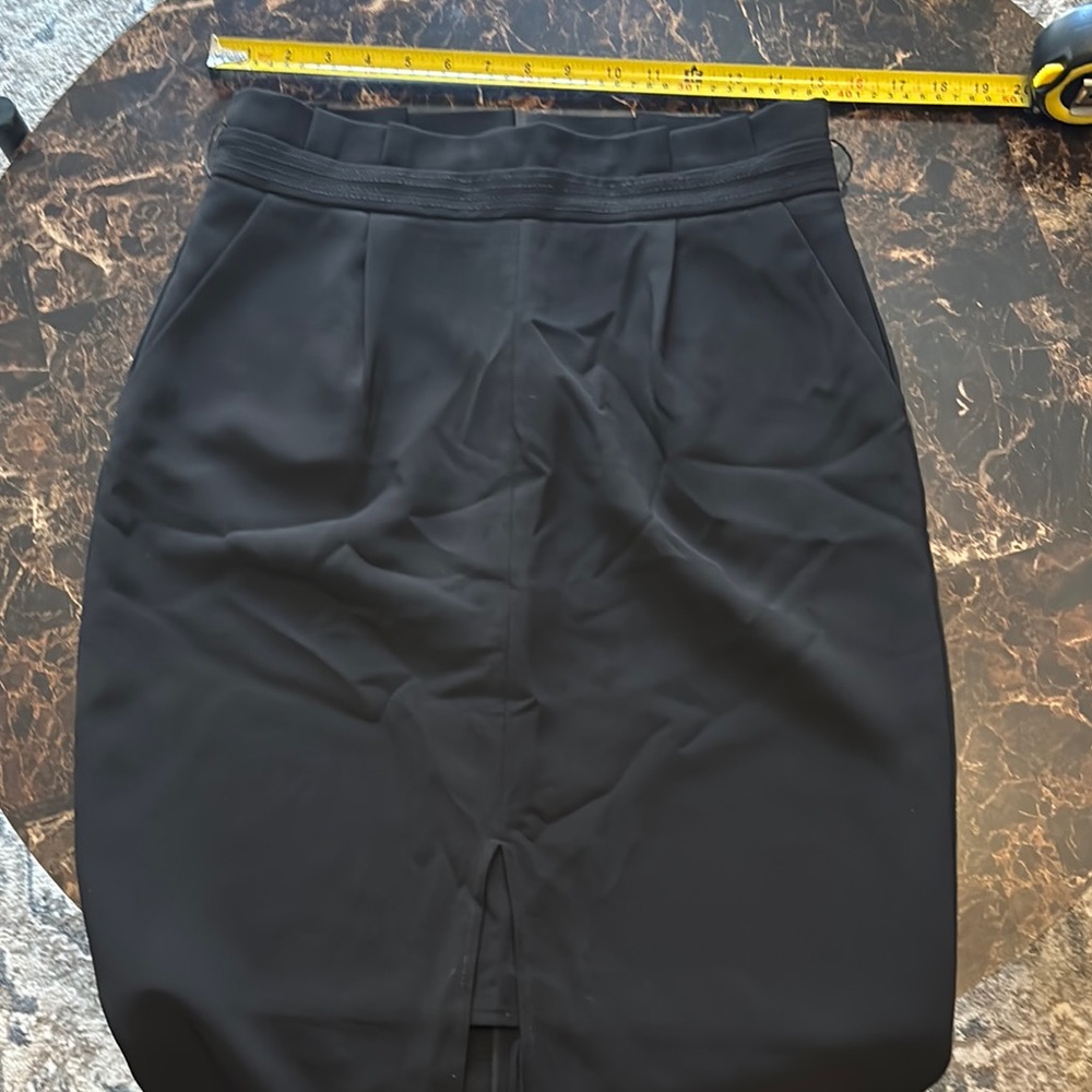 White House Black Market Black Pleated Pencil Skirt
